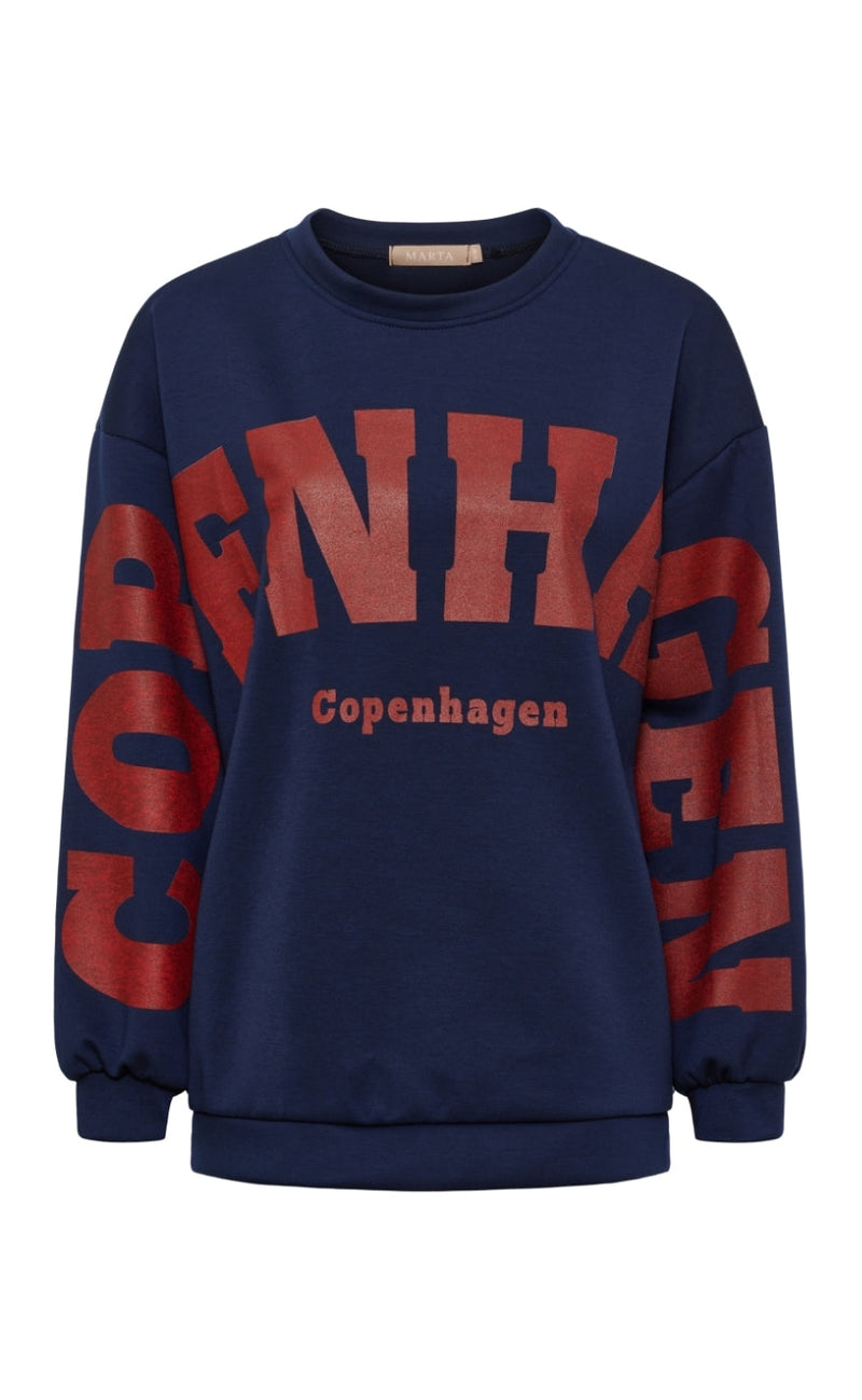 Marta Du Chateau Sweatshirt - Hibiscus - Navy/Red