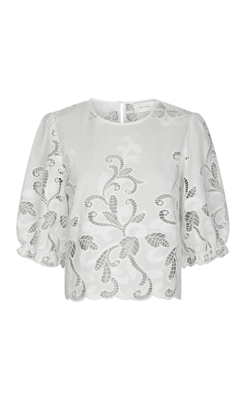 Neo Noir Bluse - Fia Embrodery - White