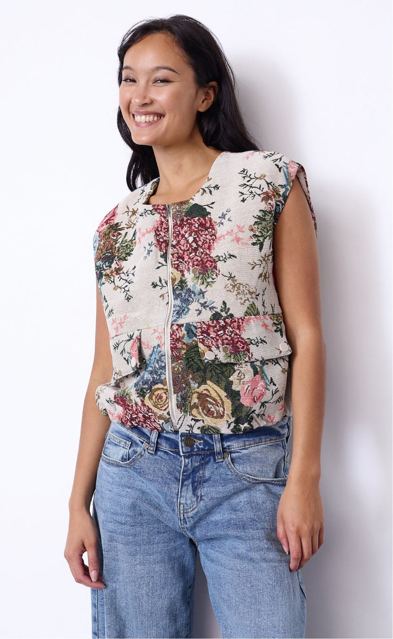 Sisters Point Vest - N.GARWIN-VE - L. Flower Jacquard