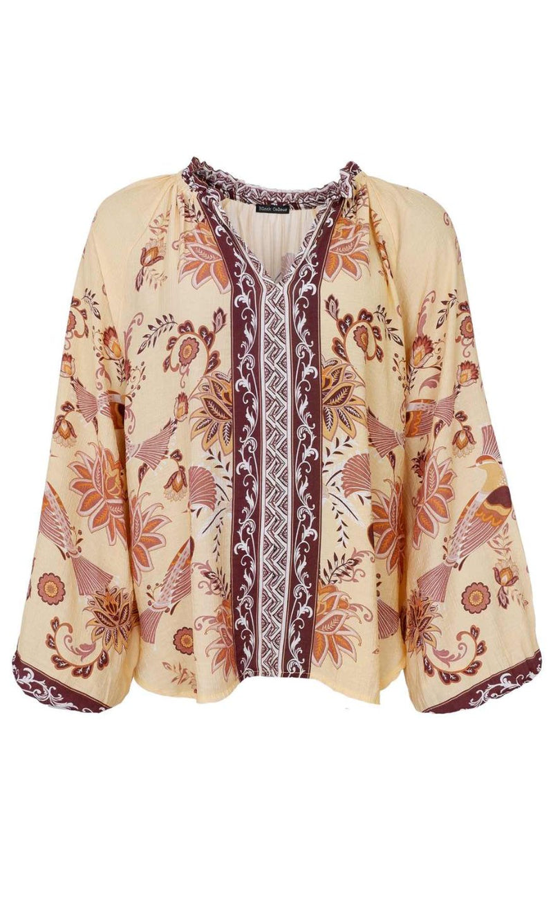 Black Colour Bluse - Guinea - Butter Yellow
