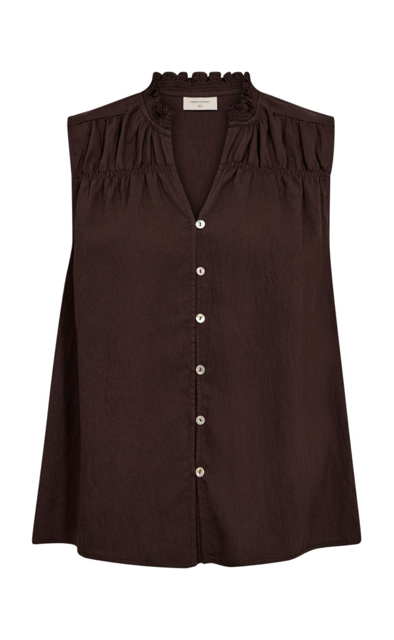 Freequent Bluse - Sally - Coffee Bean