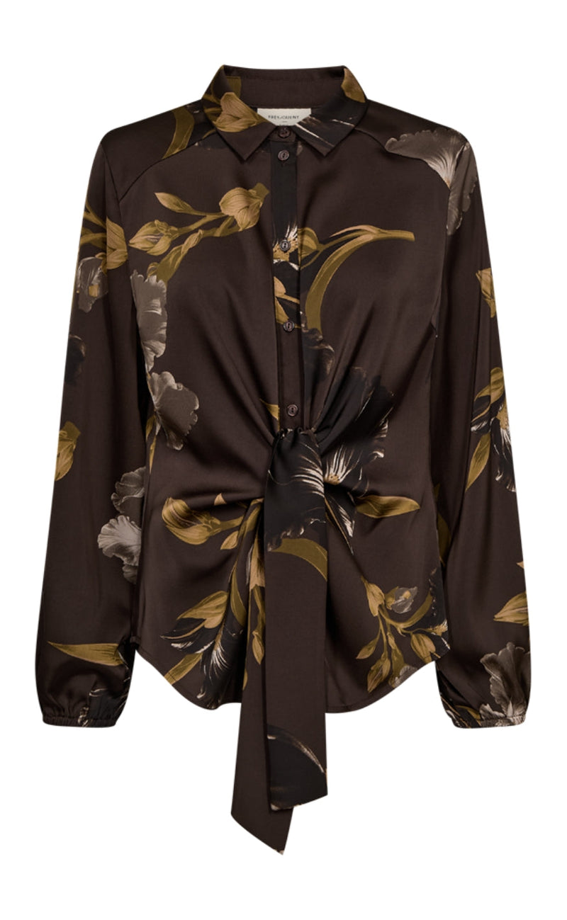Freequent Bluse - Zila - Mole w. Desert Taupe
