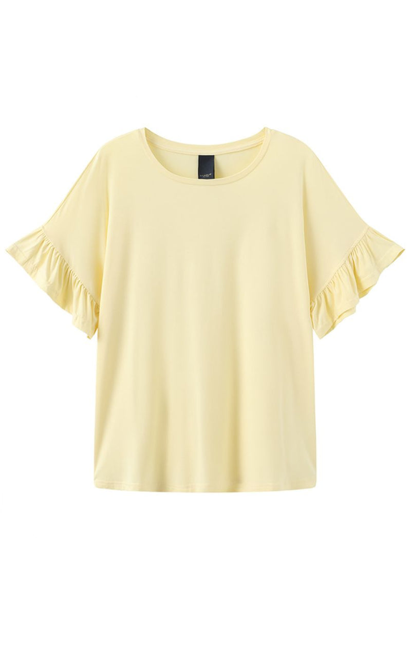 Luxzuz T-shirt - Seija - 129 Pastel Yellow