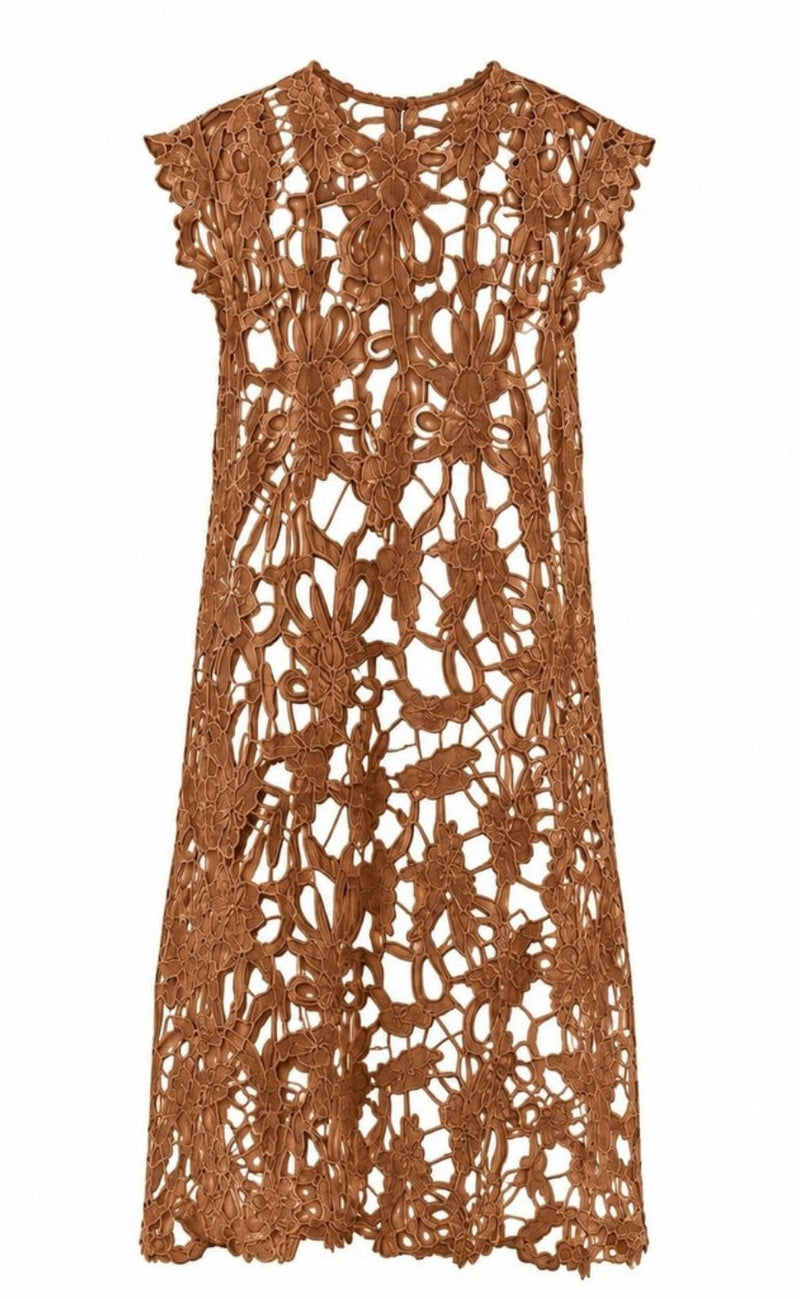 Tim & Simonsen Kjole - Bodil Lace - Coffee