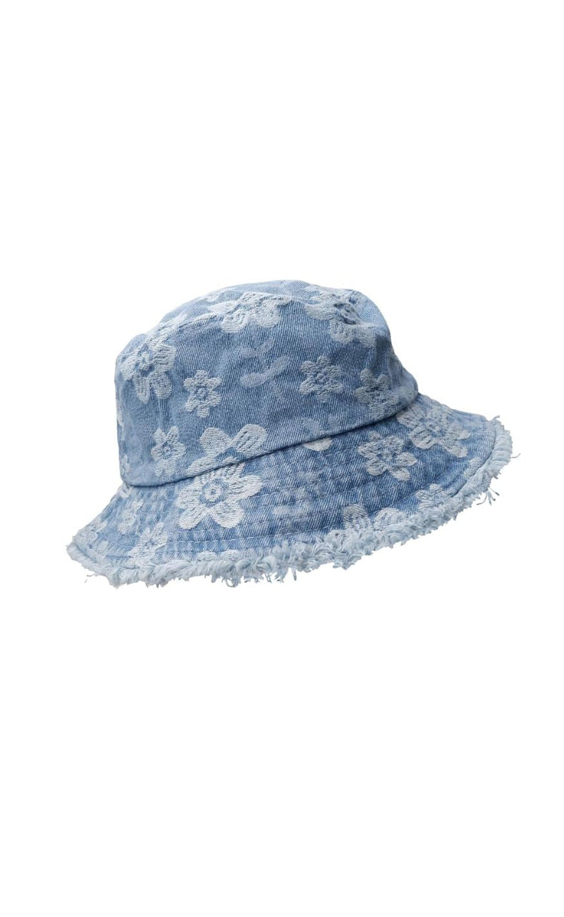 Black Colour BølleHatt - Tora - Blue Denim