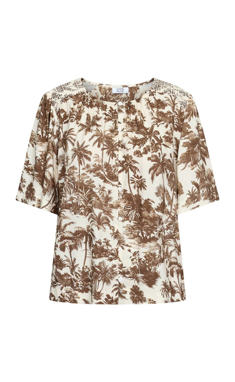 Love & Divine Bluse - Love1579 - Brown Palm