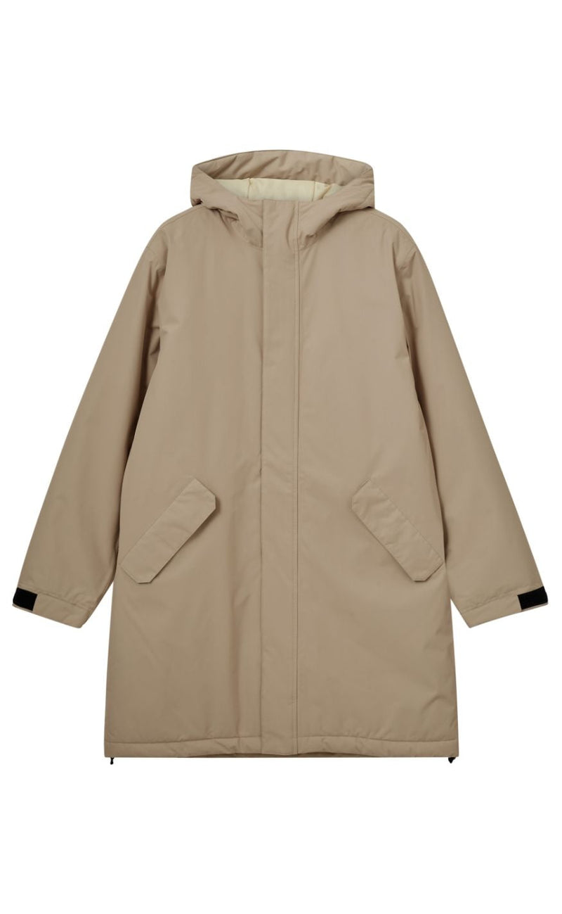 H2O Jakke - Læsø Padded Long - Warm Grey