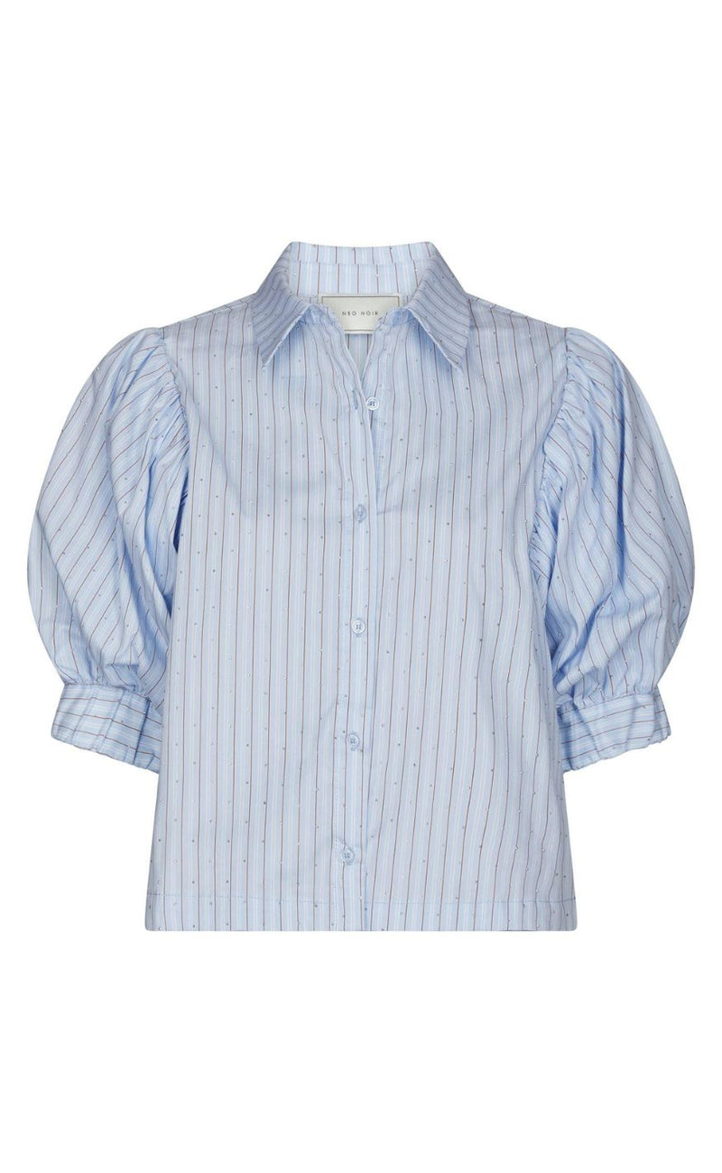 Neo Noir Skjorte - Etta Stripe Stone - Light Blue