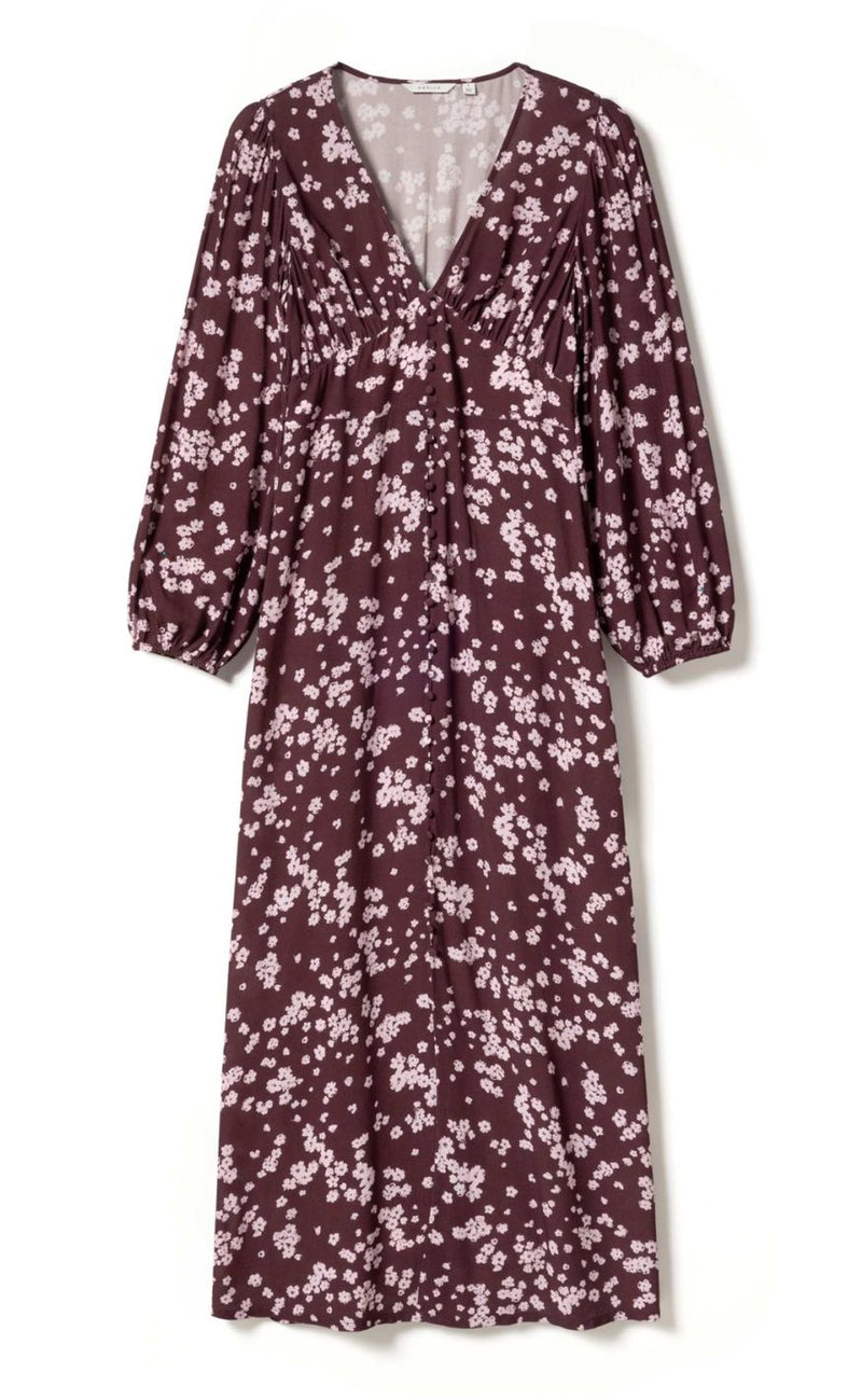 Noella Kjole - Lilith Maxi - Deja Burgundy Print