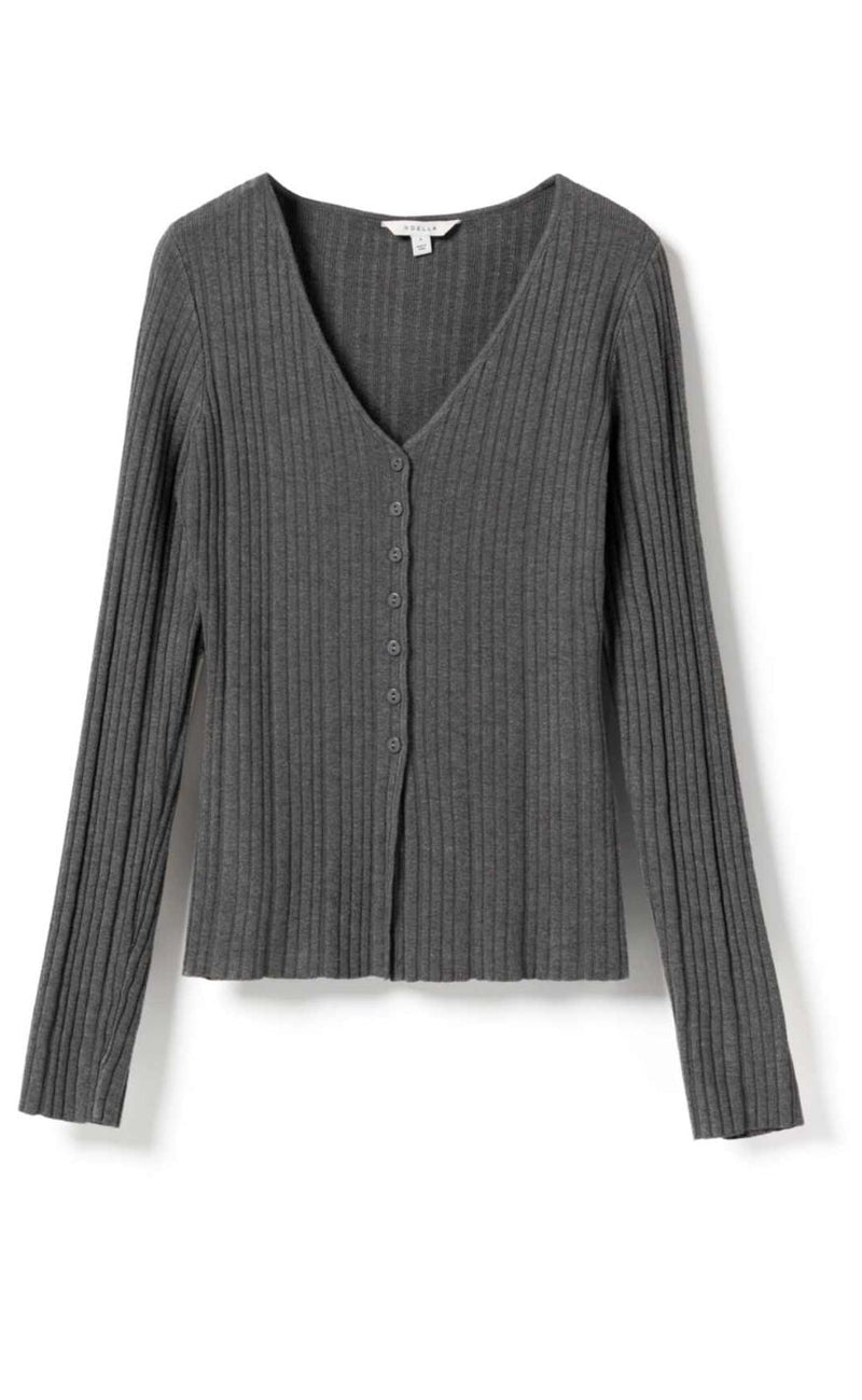 Noella Cardigan - Mevie - Medium Grey Melange