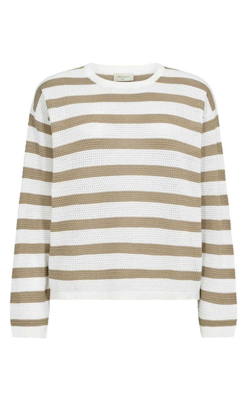 Freequent Genser - Dodo - Star Off-White w. Silver Mink