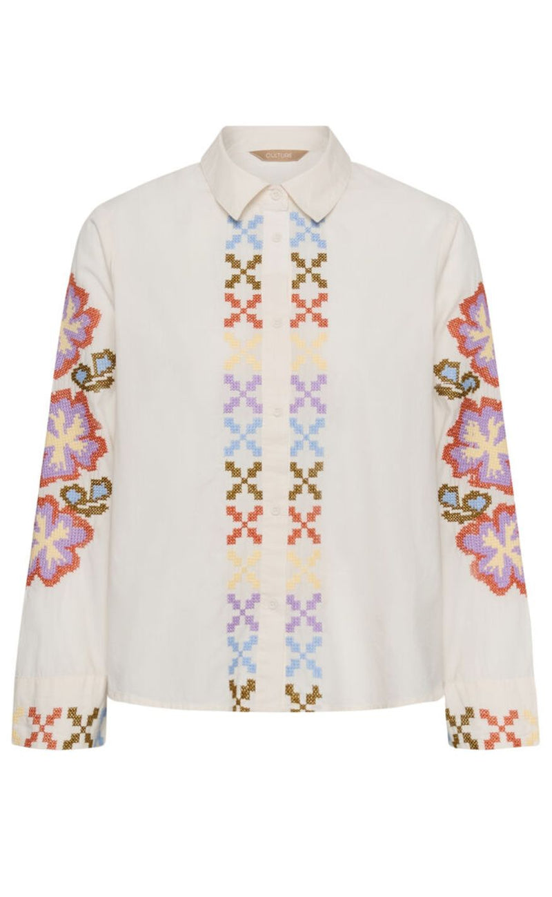 Culture Skjorte - Breezy - Spring Gardenia/Violet