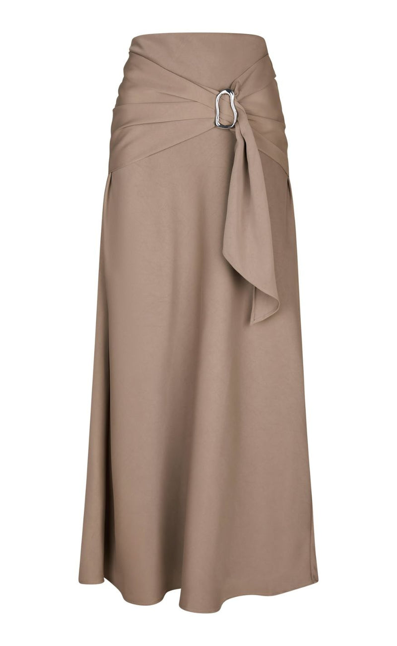 Neo Noir Skjørt - Kit Dull Sateen - Dark Taupe
