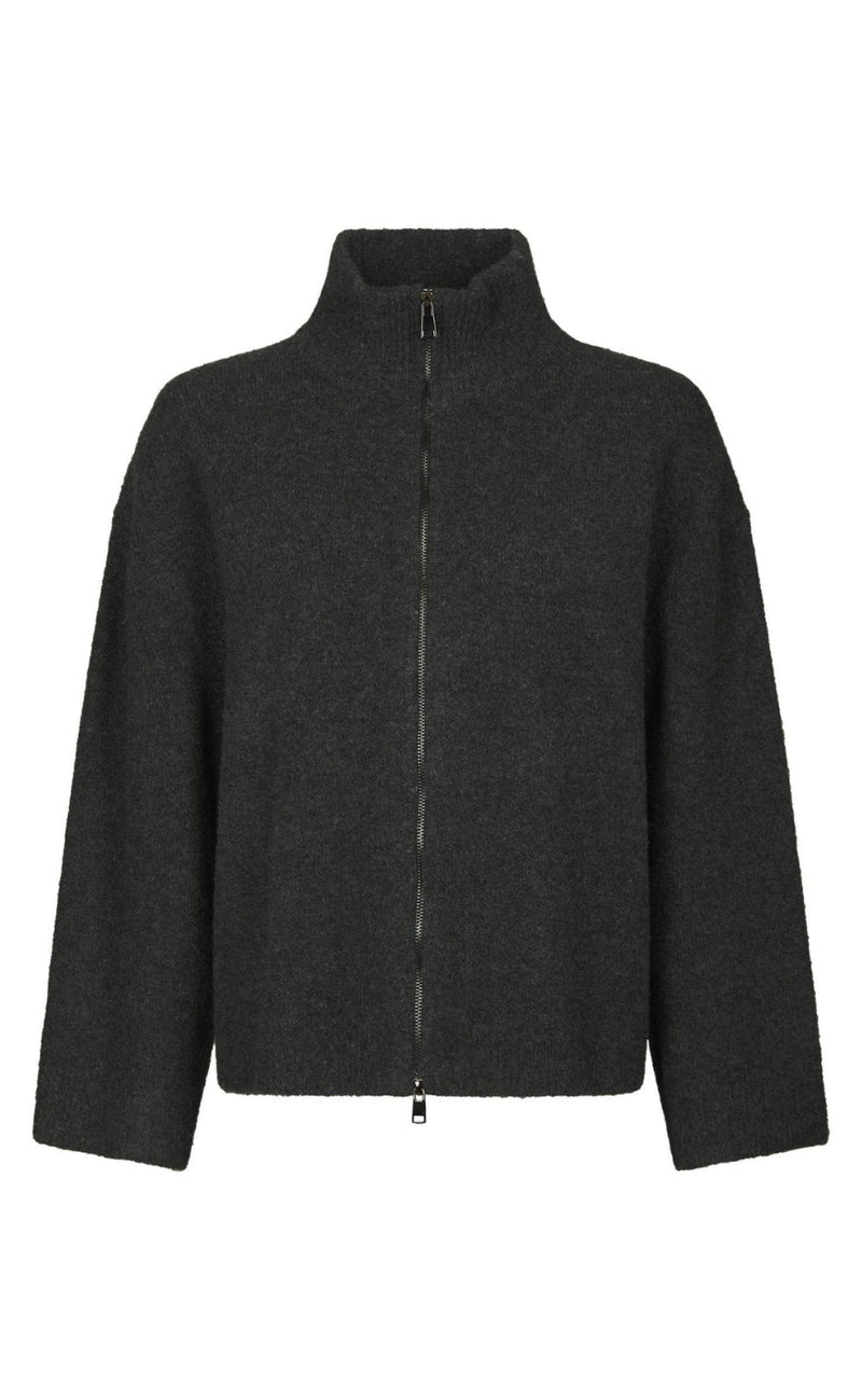 Neo Noir Cardigan - Asley Zip - Antracit