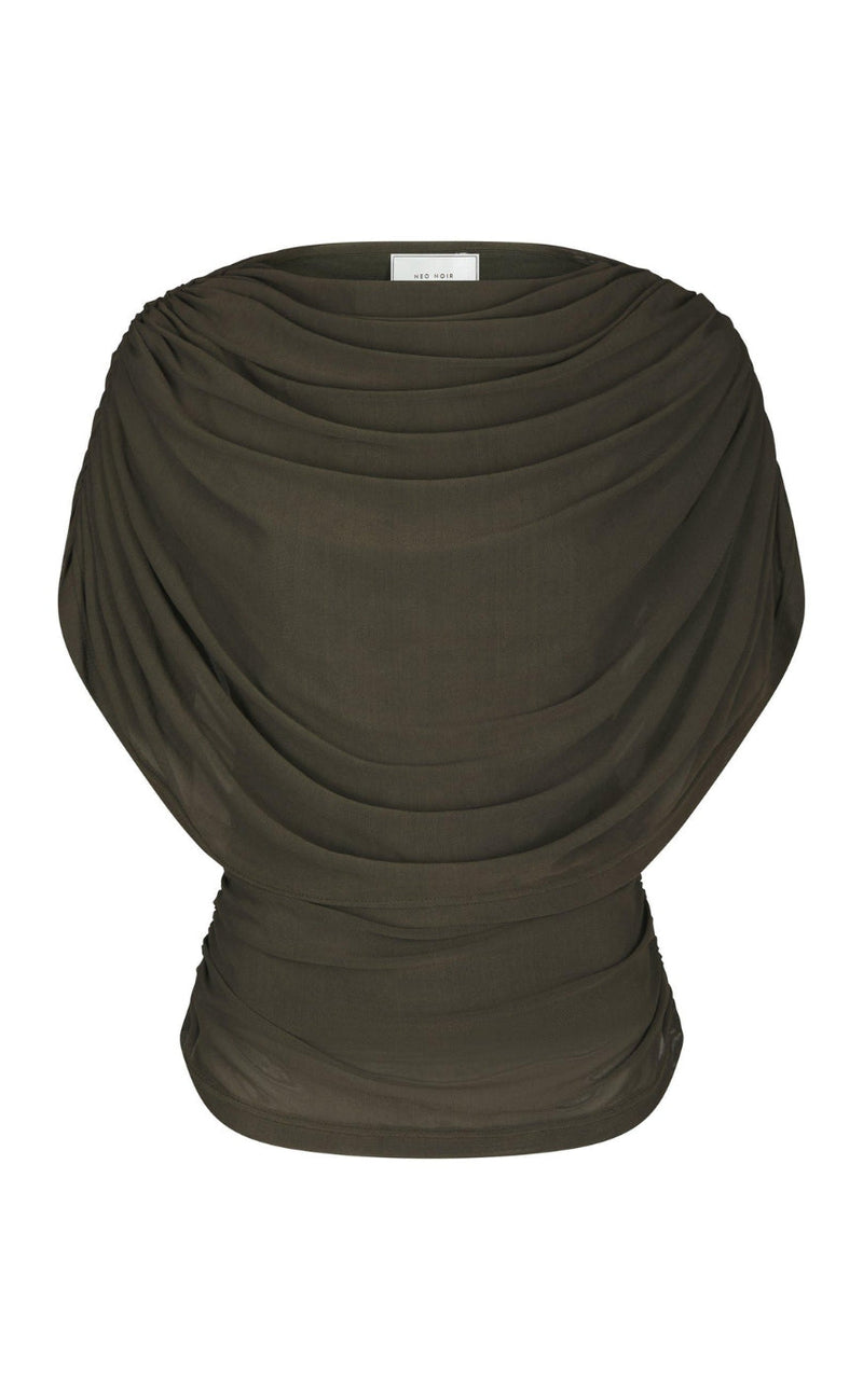 Neo Noir Topp - Cottuna Drapy Mesh - Army