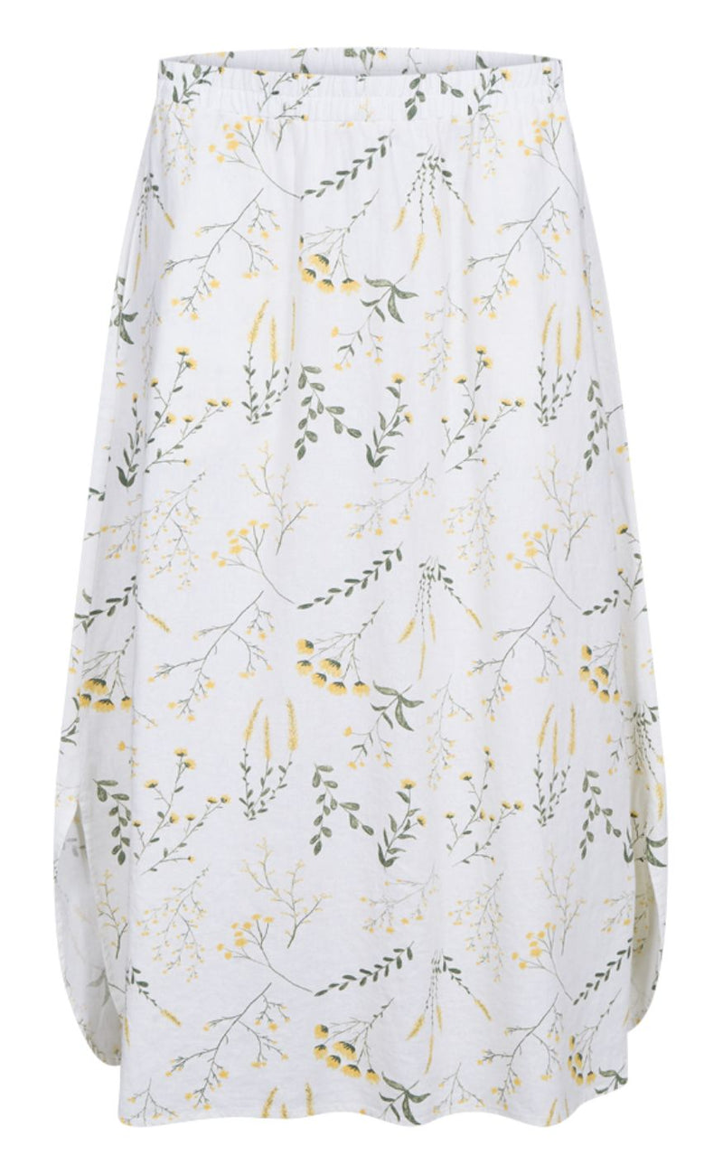 Freequent Skjørt - Laluna - Brilliant White w. Golden Haze