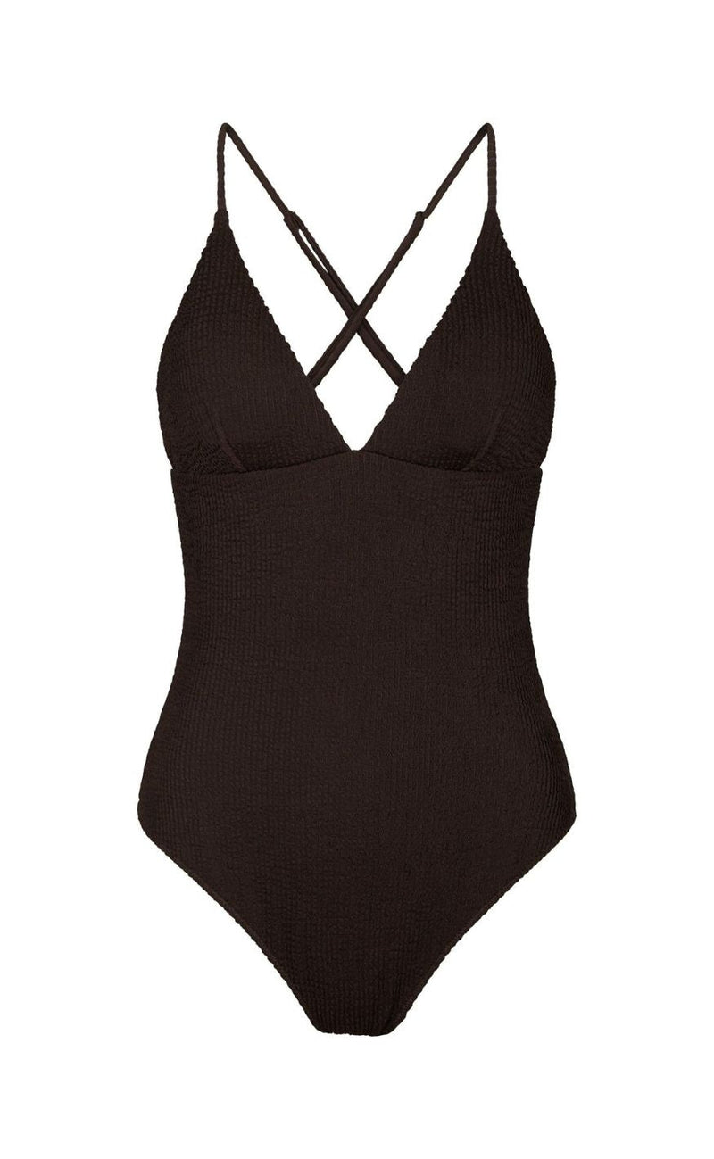 Neo Noir Badedrakt - Skin Sand Crepe - Dark Brown