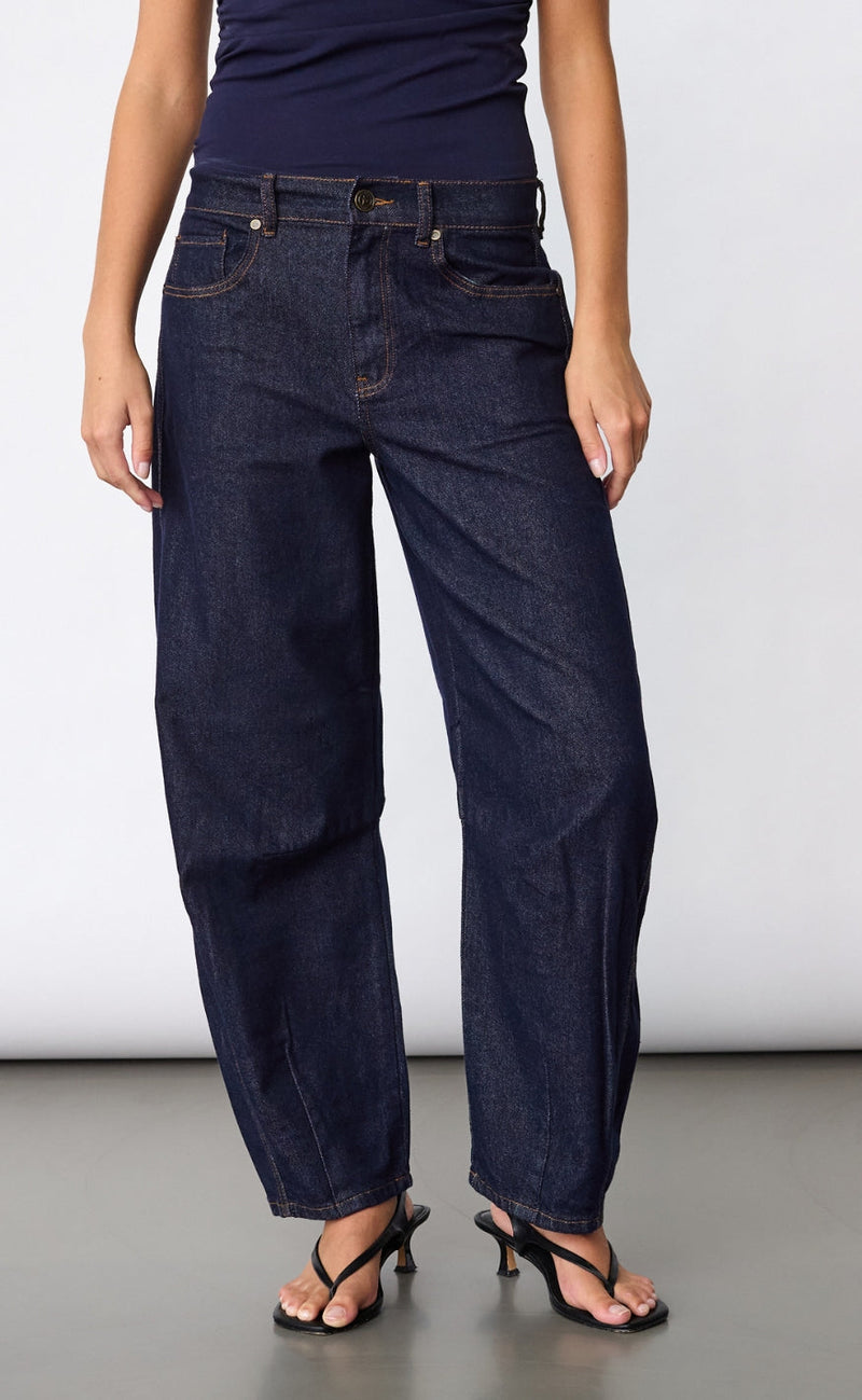 Sisters Point Bukser - FIORA-BARREL3 - D. Blue Denim