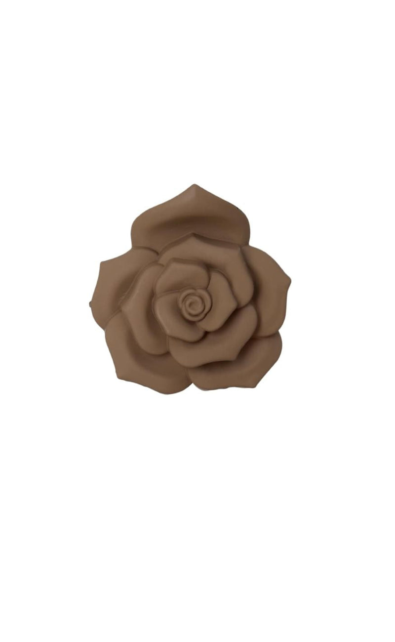 Black Colour Hårklæmme - Flower Matt - Lt. Brown