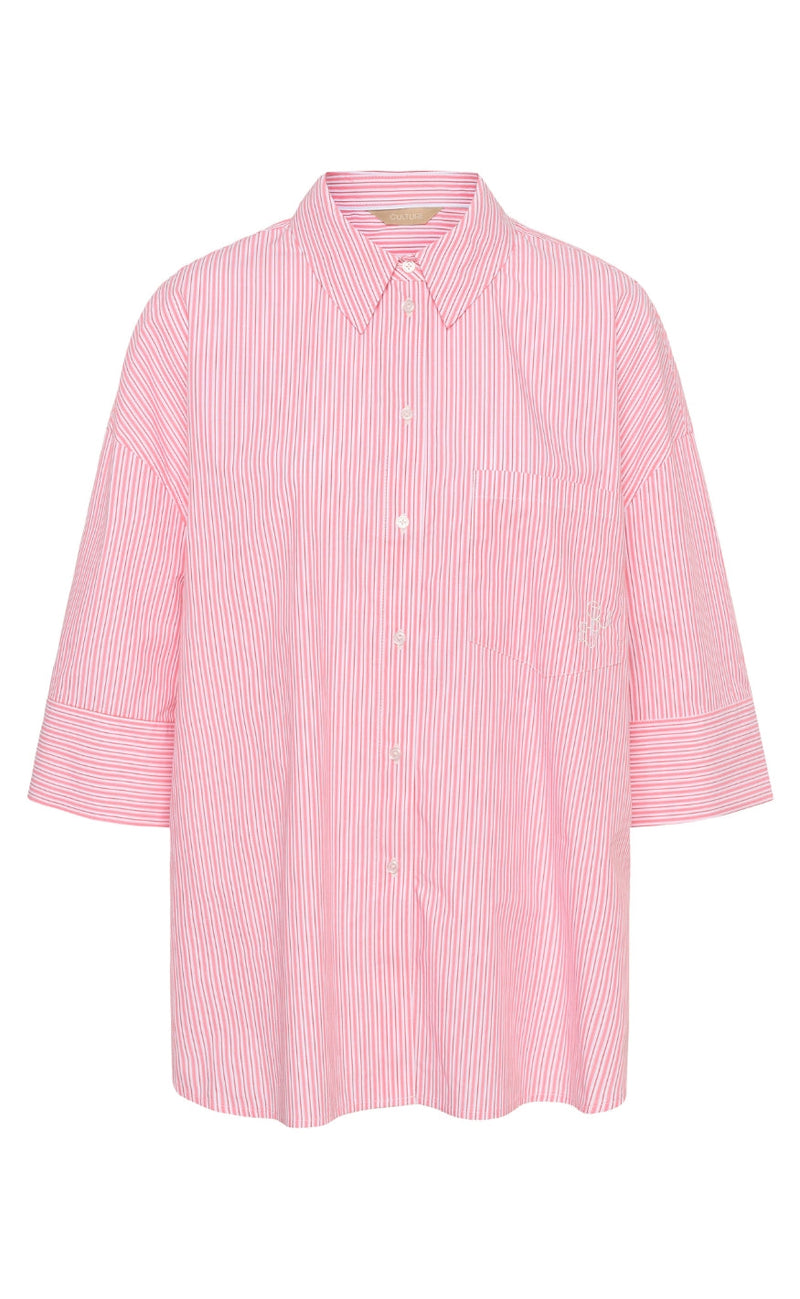 Culture Skjorte - Mimi - Pink/Red Stripe