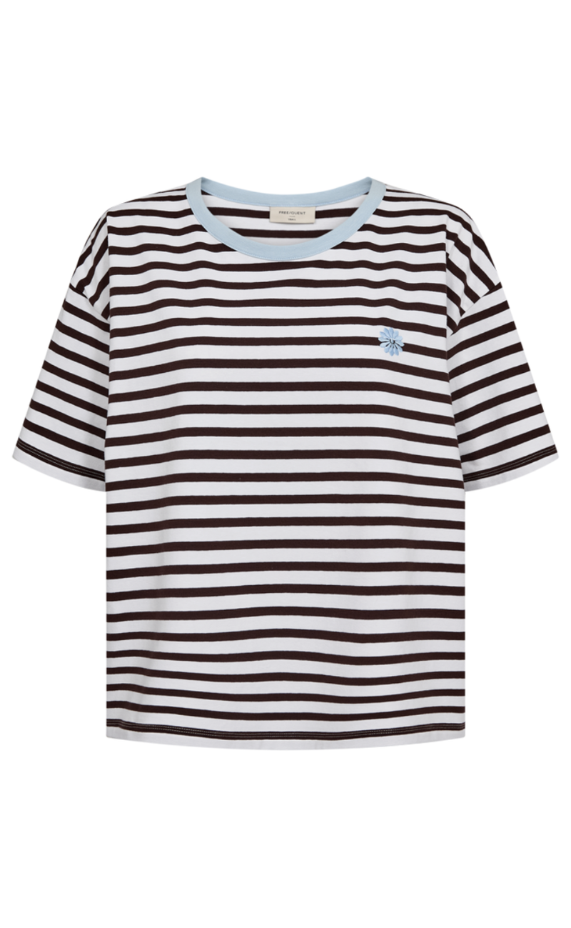 Freequent T-Shirt - Fenjal - Brilliant White w. Coffee Bean