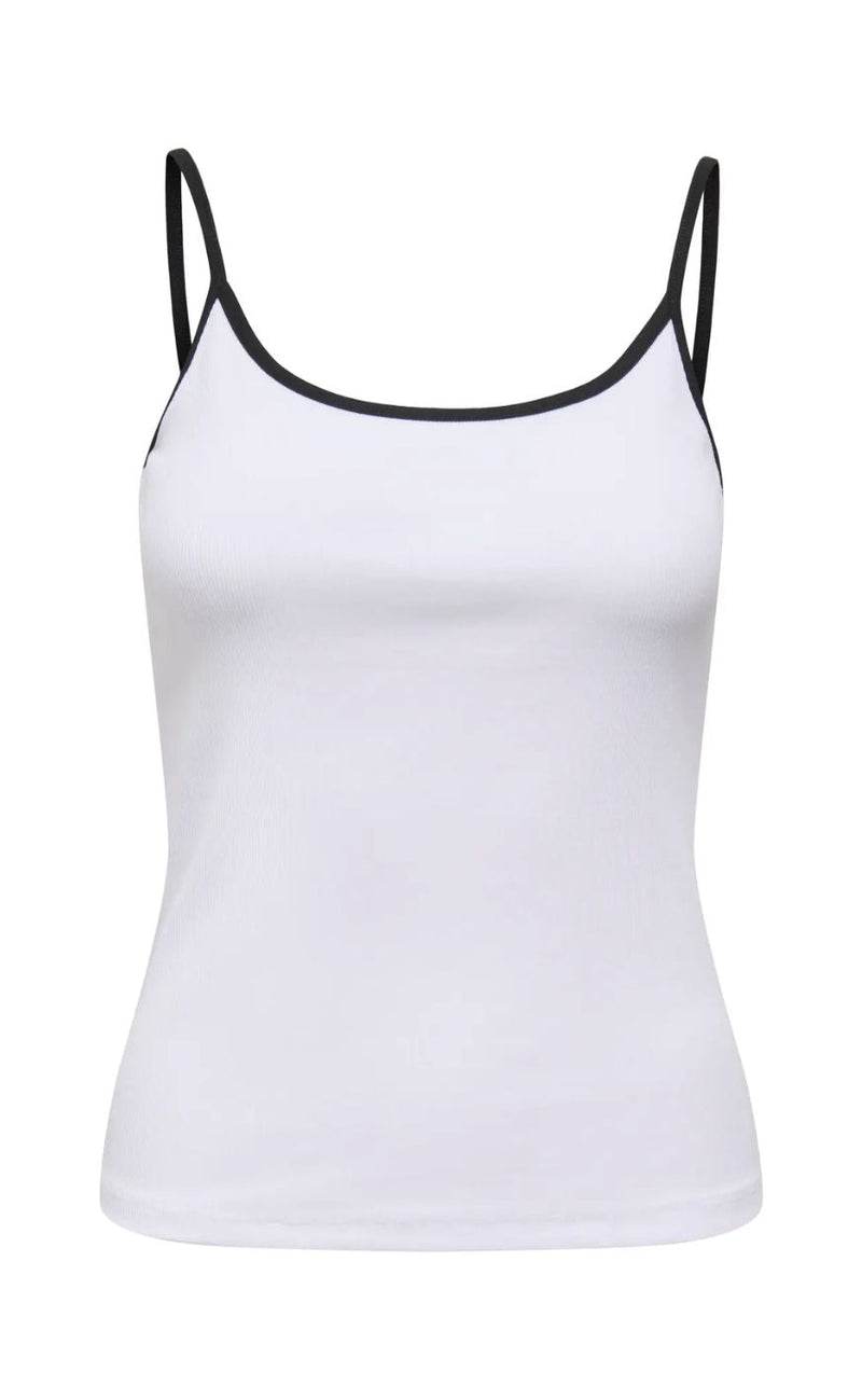ONLY Topp - Fenja - Bright White/Black Detail