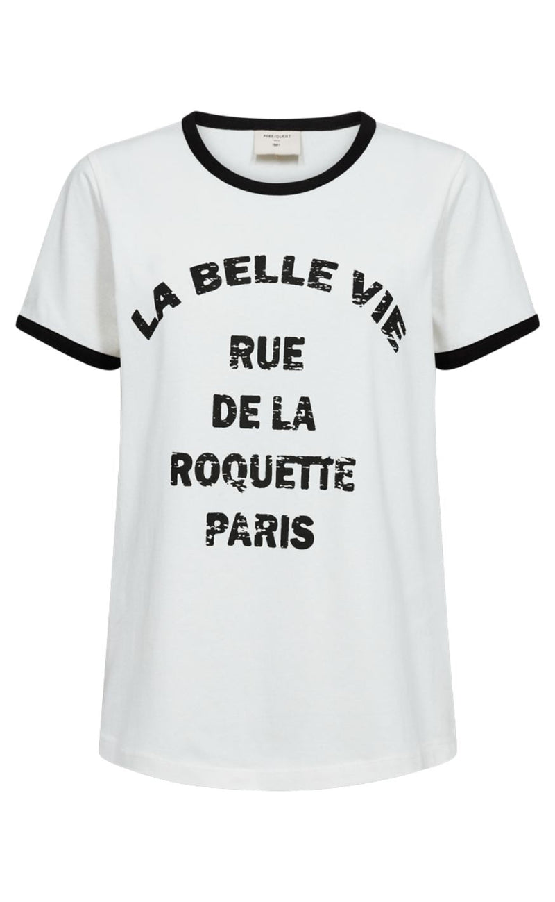 Freequent T-shirt - Fenjal - Star Off-white w. Black