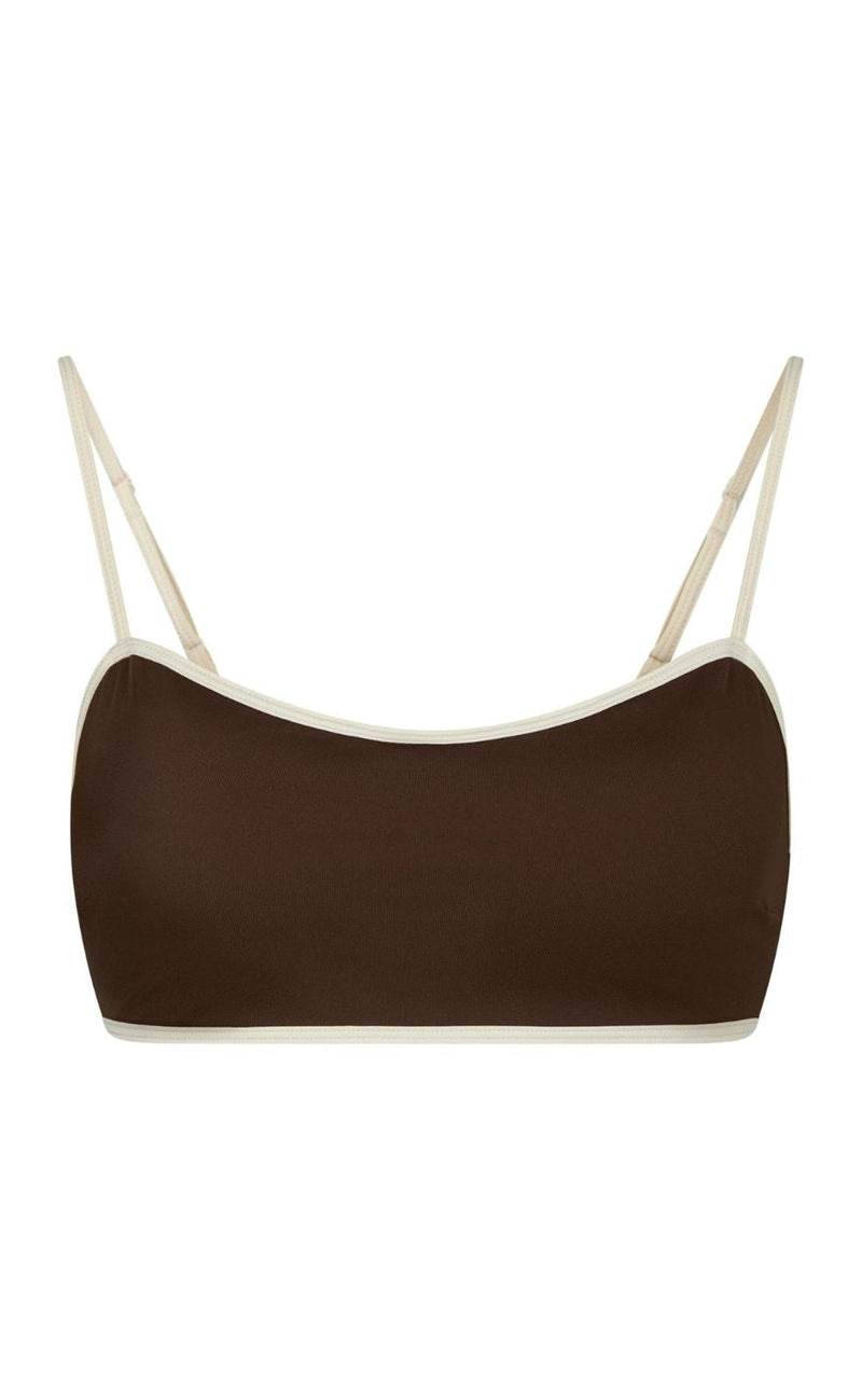 Neo Noir Bikinitopp - Fia Solid - Dark Brown/Creme