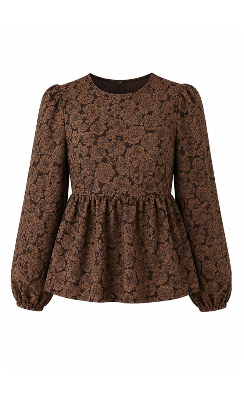 Say INA Copenhagen Bluse - Alia - Brown Flower