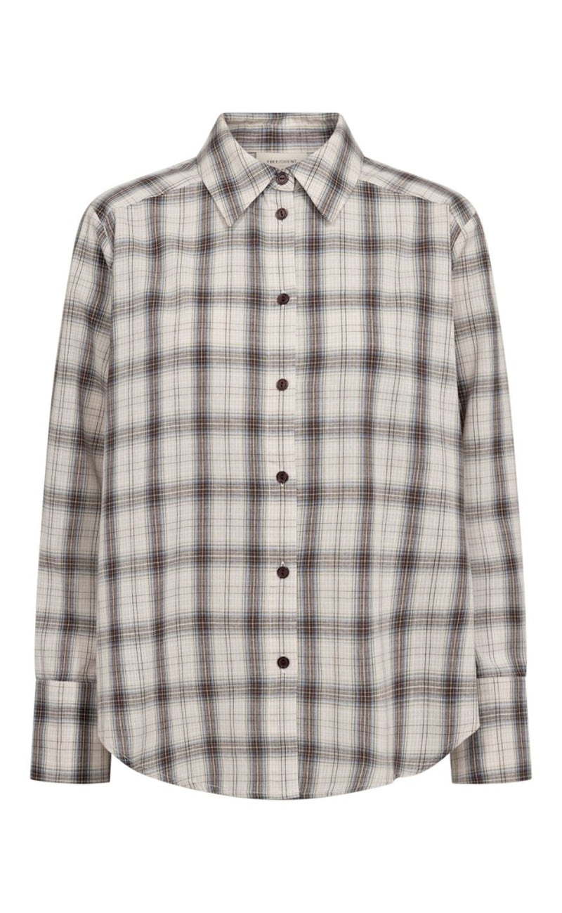 Freequent Skjorte - Nerissa - Moonbeam w. Chambray Blue