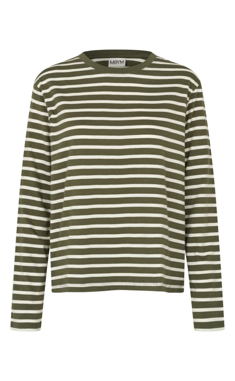 MbyM Topp - Suvi-M -Olive Sugar Stripe