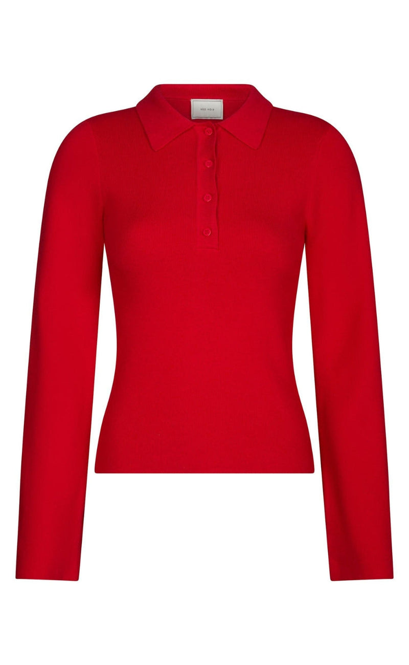 Neo Noir Bluse - Fannya Polo - Red