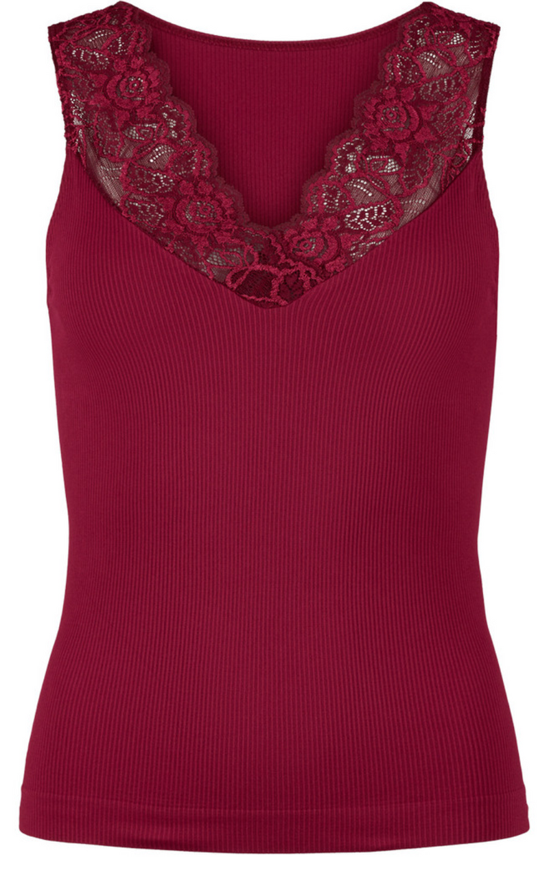 Tim & Simonsen Topp - Belen V-Lace - Bordo (vendbar)