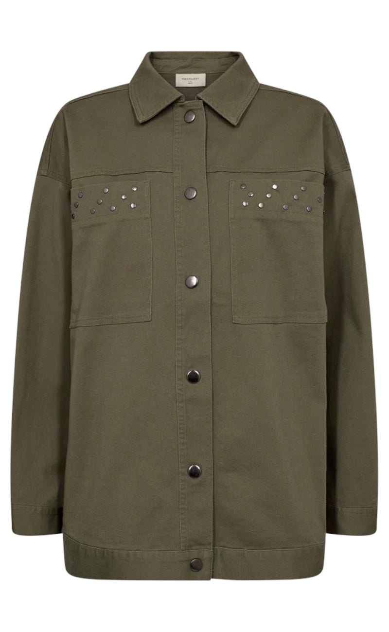 Freequent Jakke - Utili - Deep Lichen Green