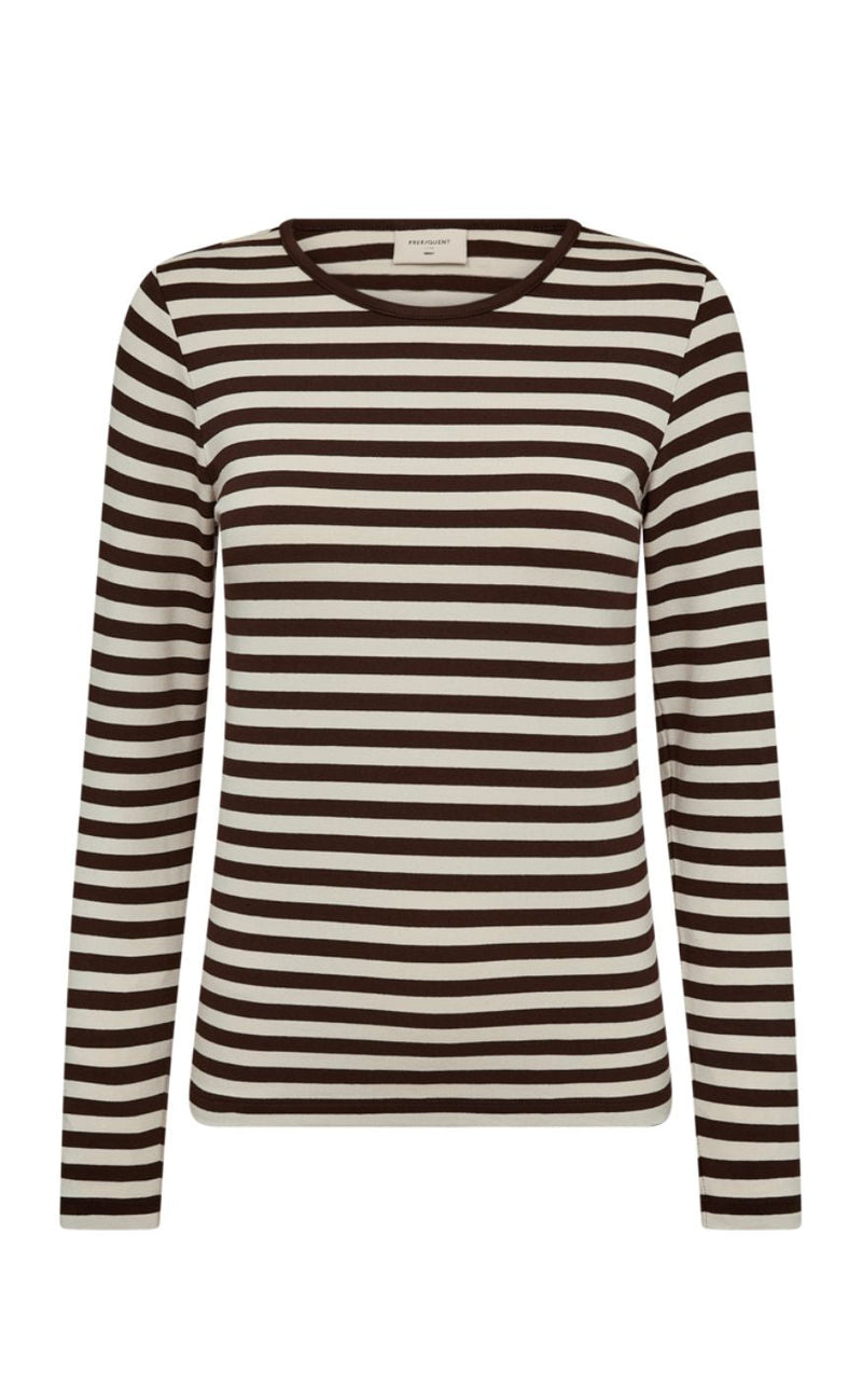 Freequent Bluse - Liana - Coffee Bean w. Moonbeam