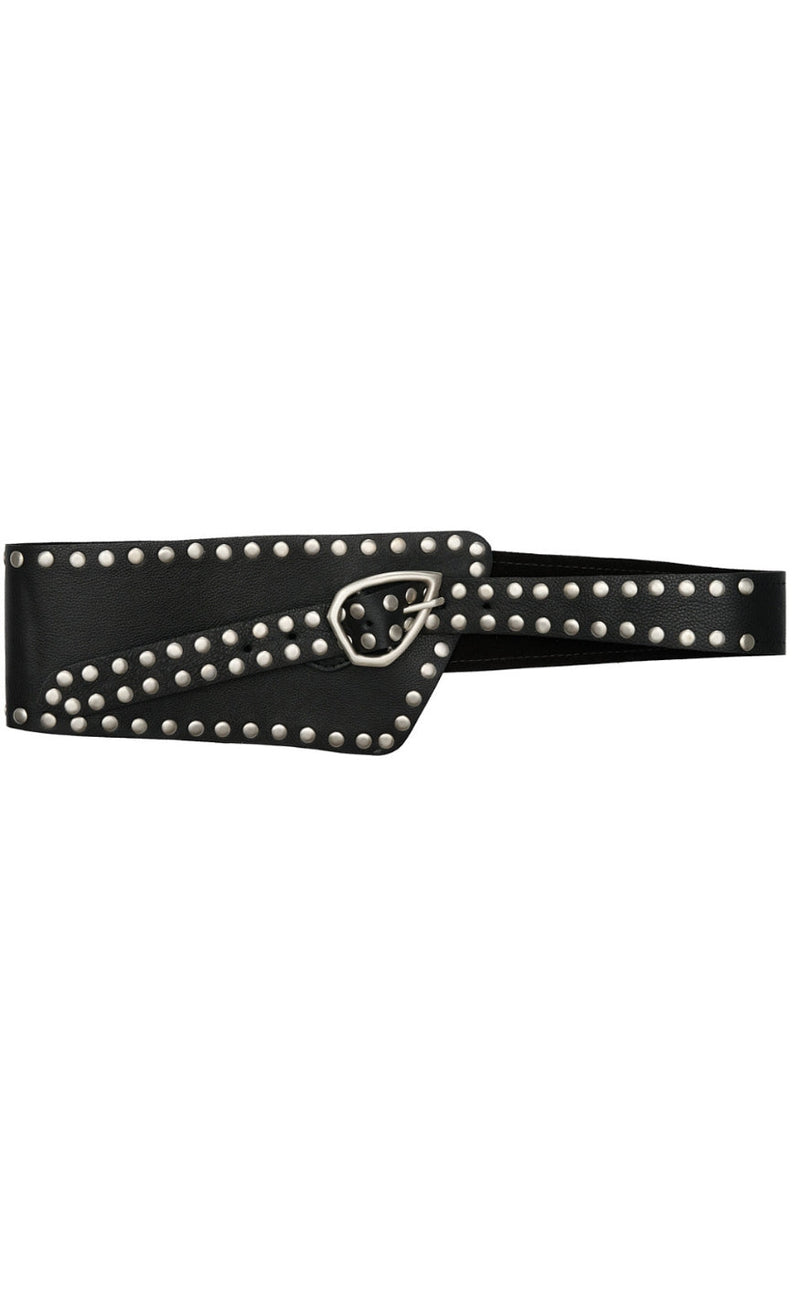 Tim & Simonsen Belte - Elle Wide Stud - Black/Silver