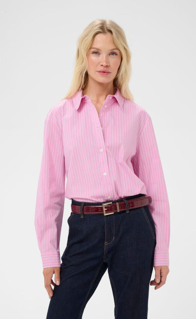 Culture Skjorte - Ebony - Pink Stripe