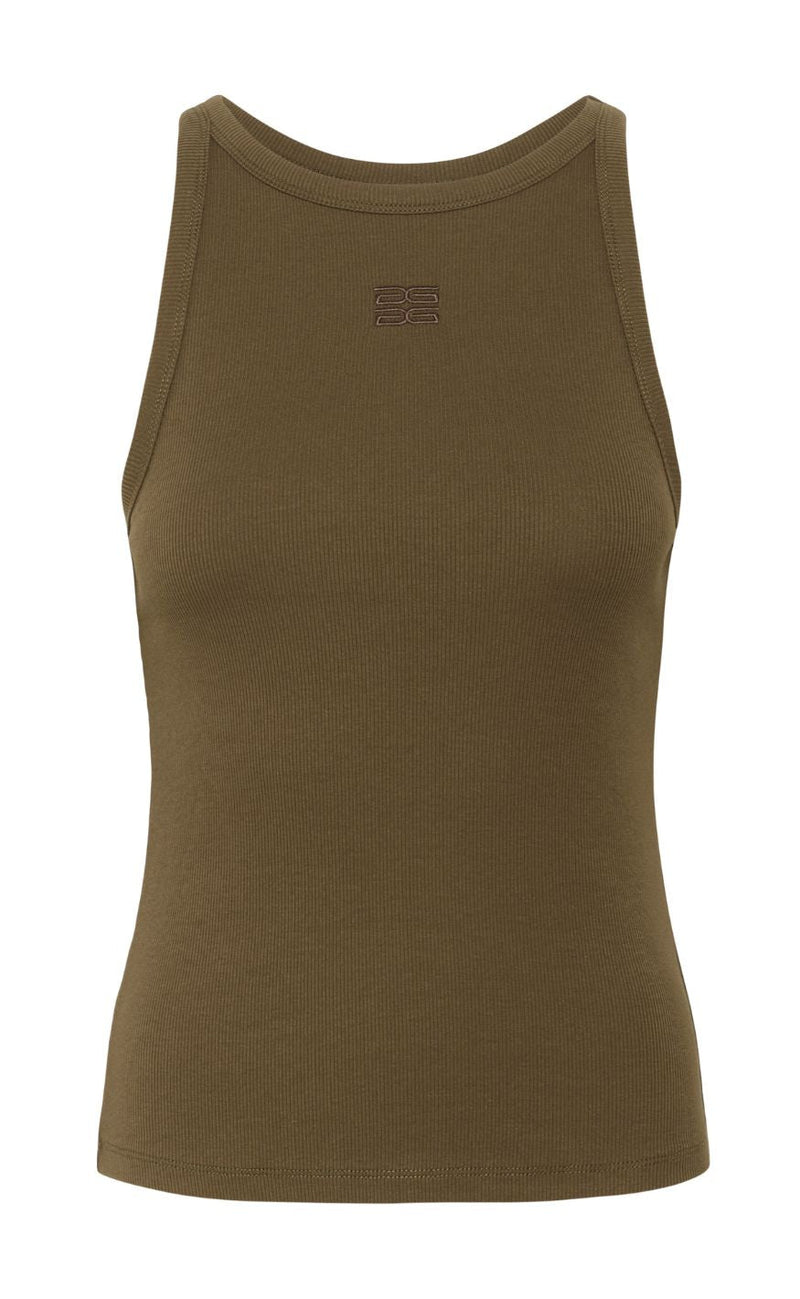Gestuz Topp - Drew Logo Tank 2.0 - Military Olive