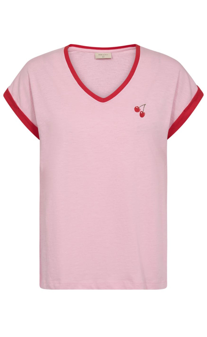 Freequent T-shirt - Viva - Sweet Lilac w. True Red