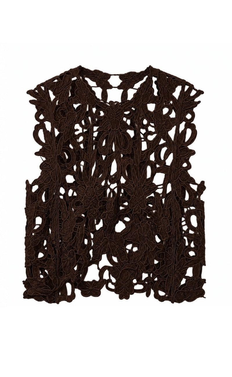 Tim & Simonsen Topp - Gudrun Lace - Dark Brown