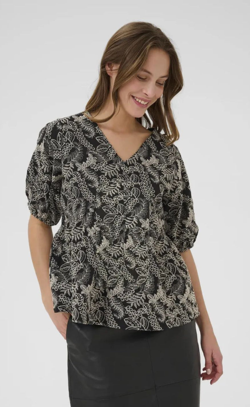 Culture Bluse - Taylar - Black/Whitecap