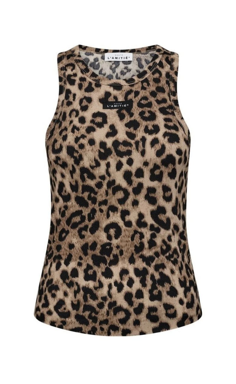 Haute L'Amitié Topp - Leo Rib Badge - Leopard