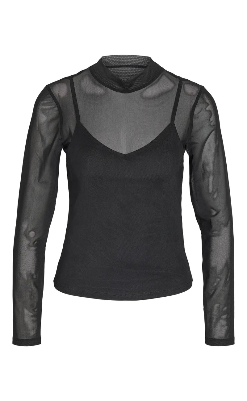 Noisy May Bluse - Percy Mesh - Black