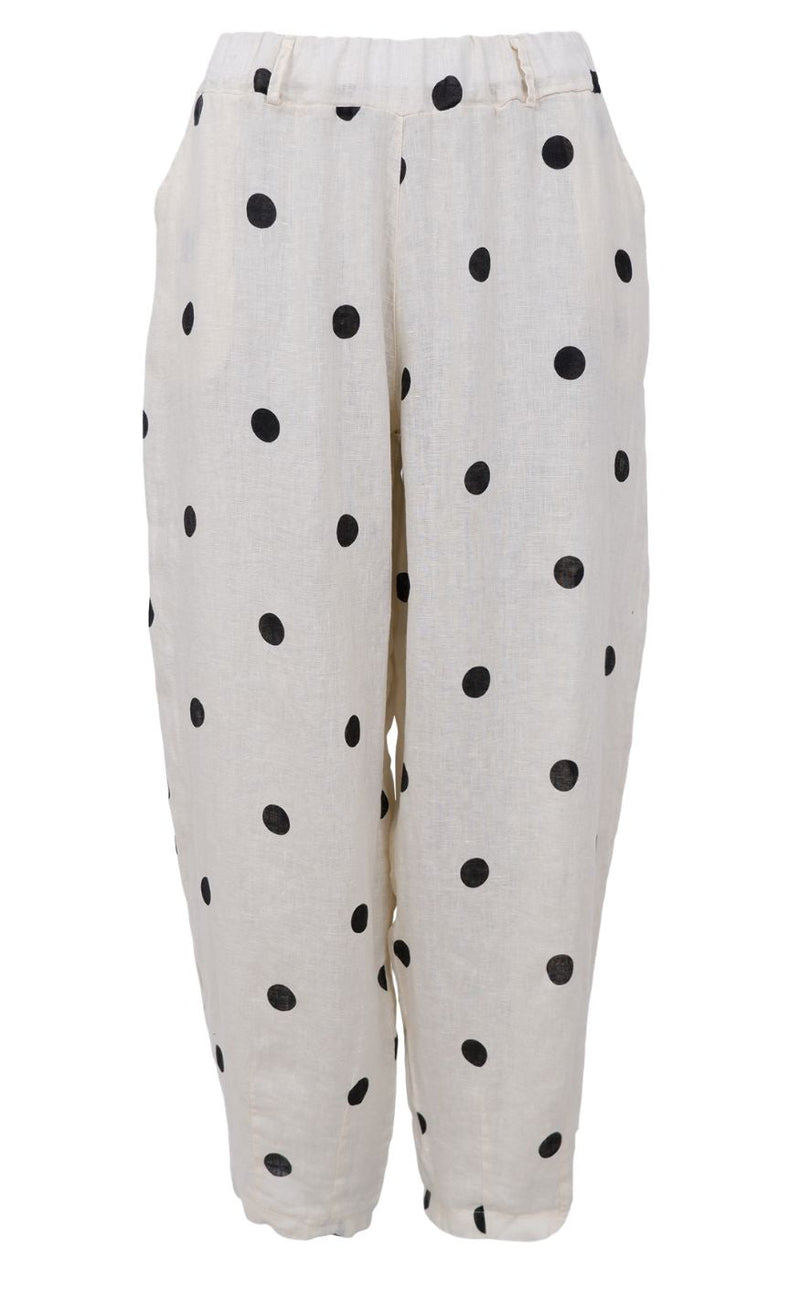 Black Colour Bukser - Melina Barrel Linen - Dot
