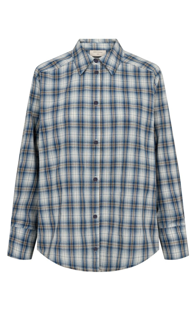 Freequent Skjorte - Mika - Star Off-white w. Navy Blazer