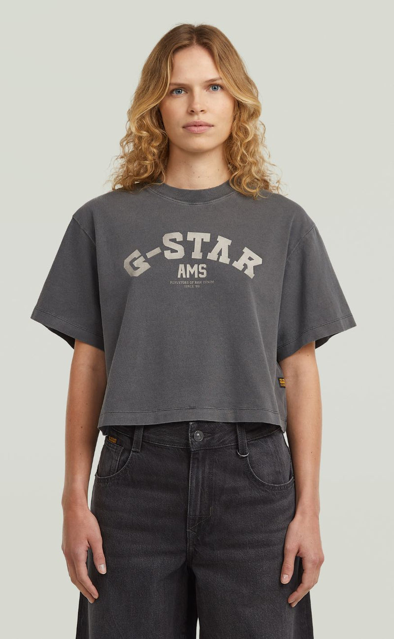 G-STAR T-shirt - Washed boxy wmn - DK Black GD