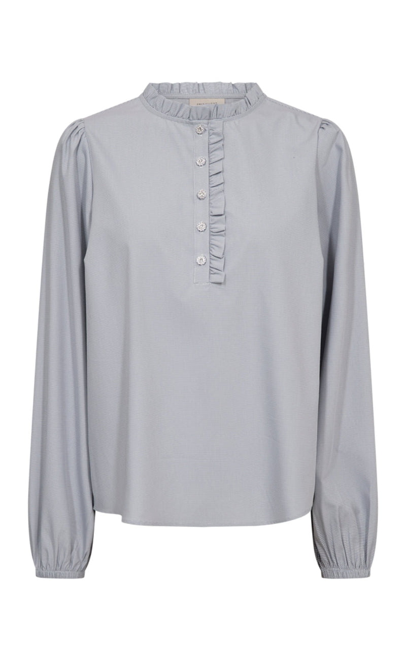 Freequent Bluse - Friva - Star Off-white w. Black