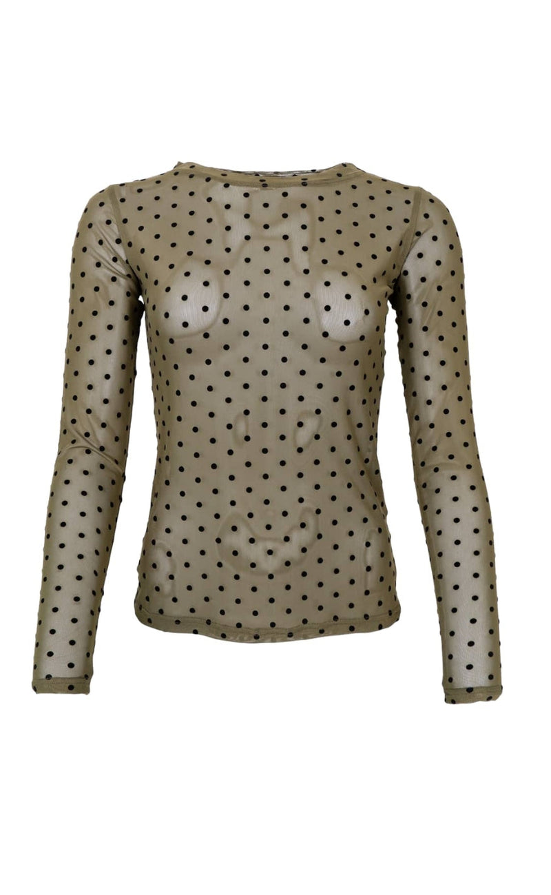 Black Colour Bluse - Jennie Mesh - Army