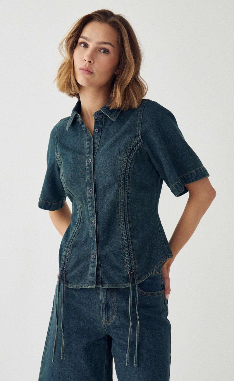Noella Bluse - Miciaiah SS - Vintage Blue Wash
