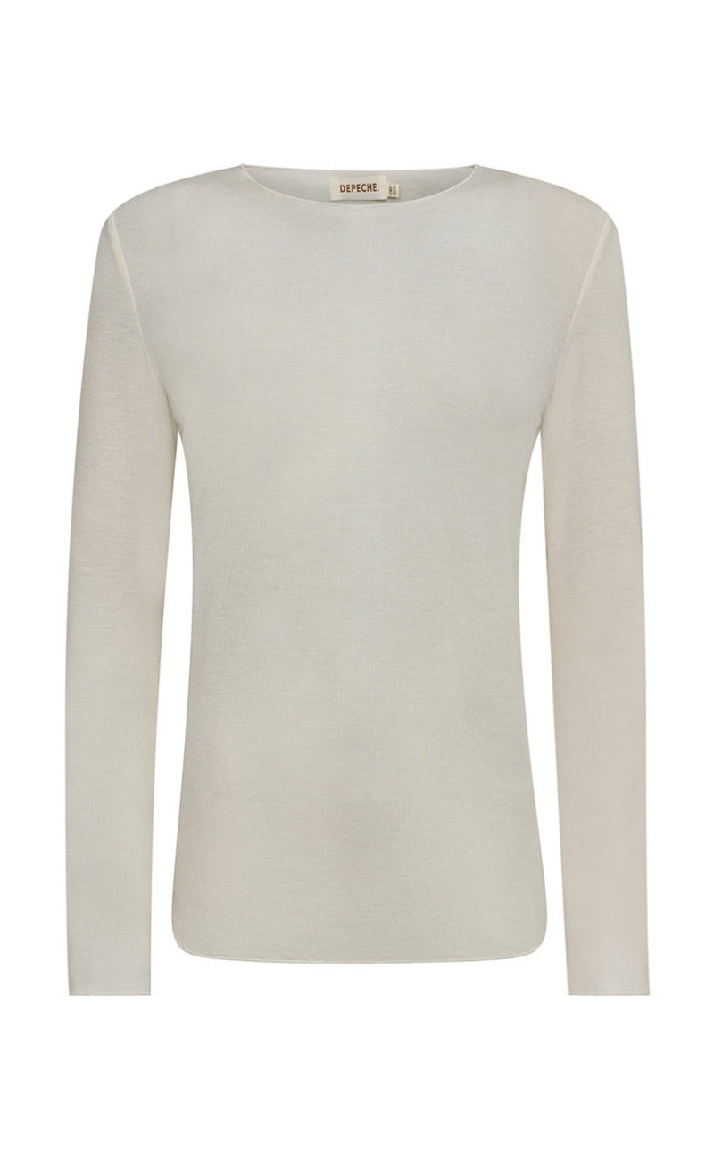 Depeche Bluse - Drew Cashmere O-Neck - Off White